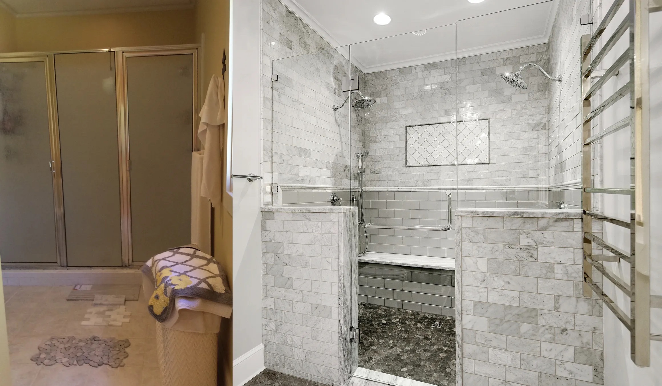 shower area before and after